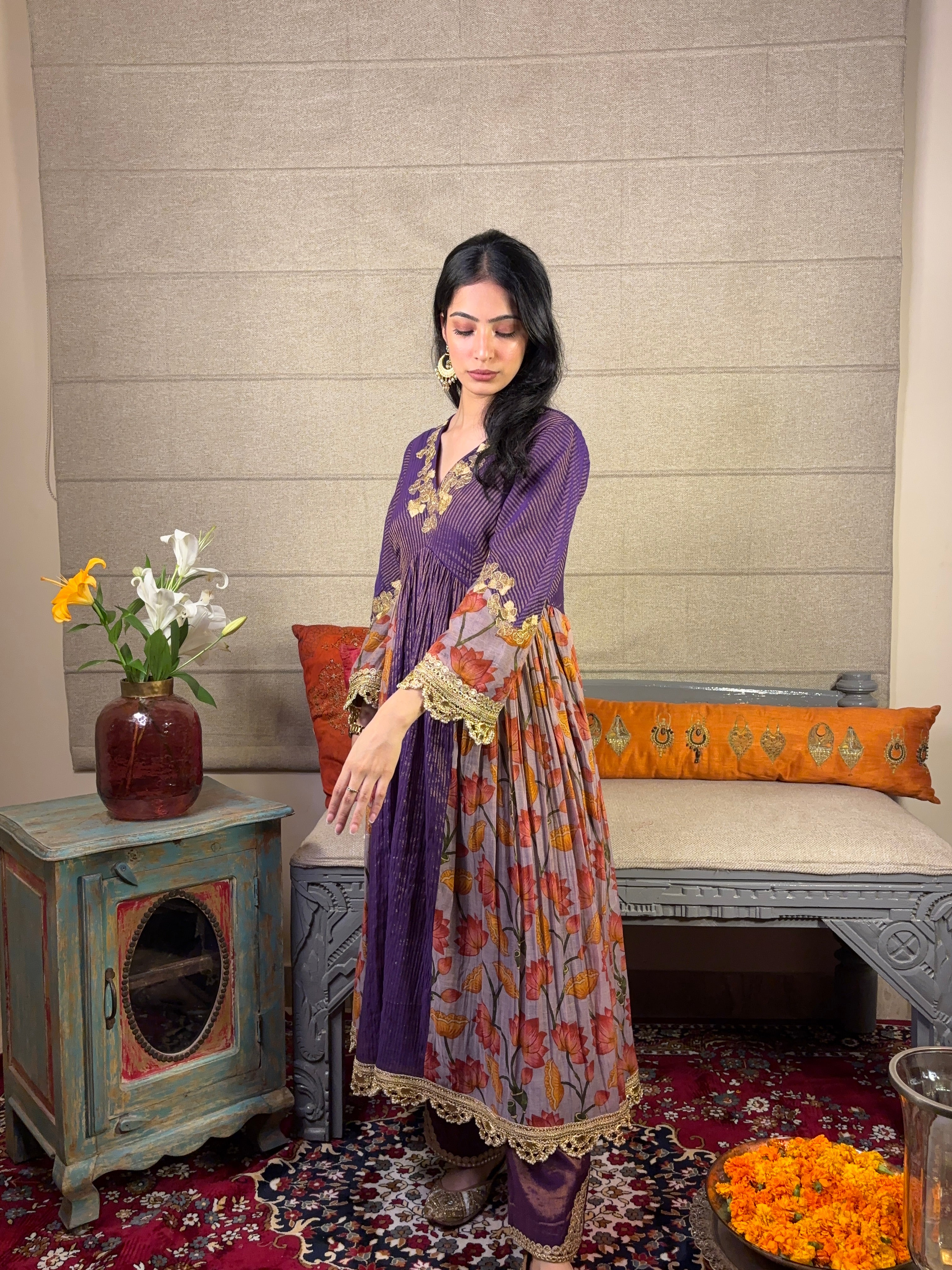 Floral Gher Kurta