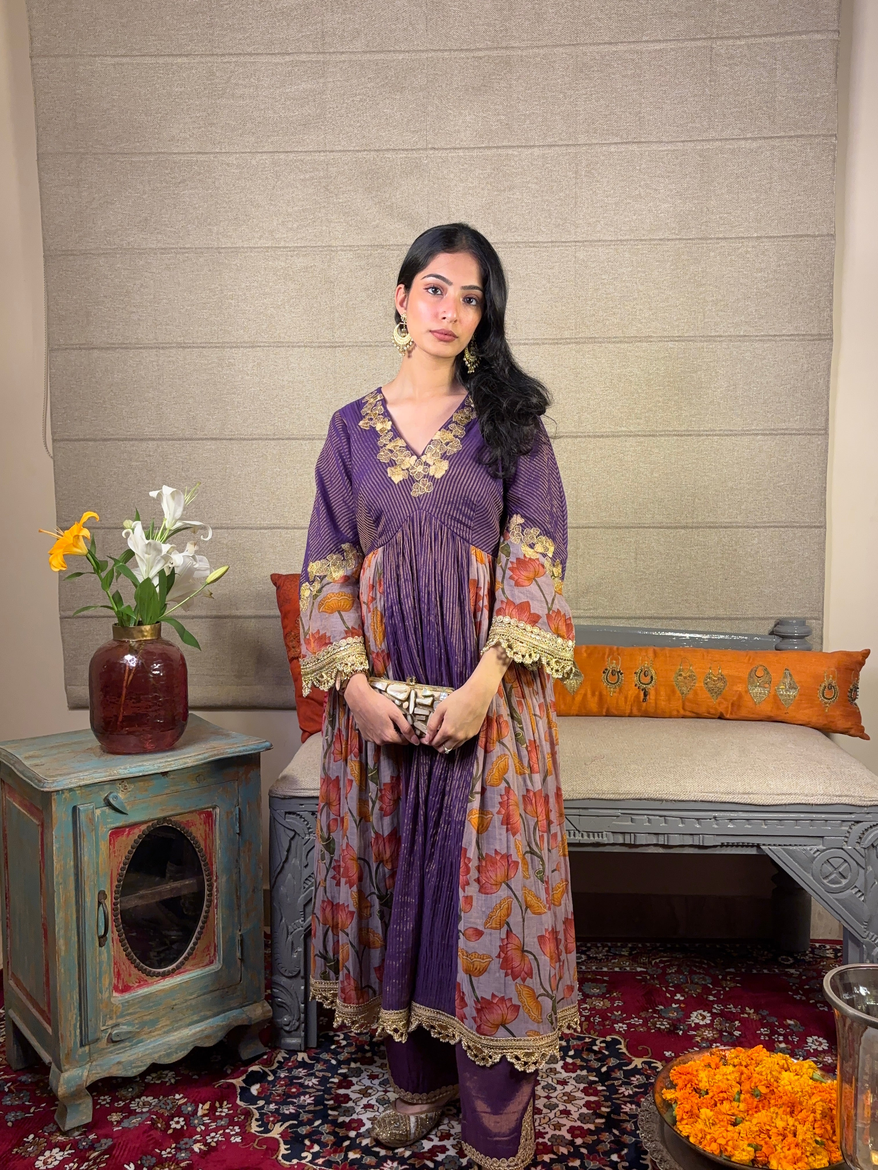 Floral Gher Kurta