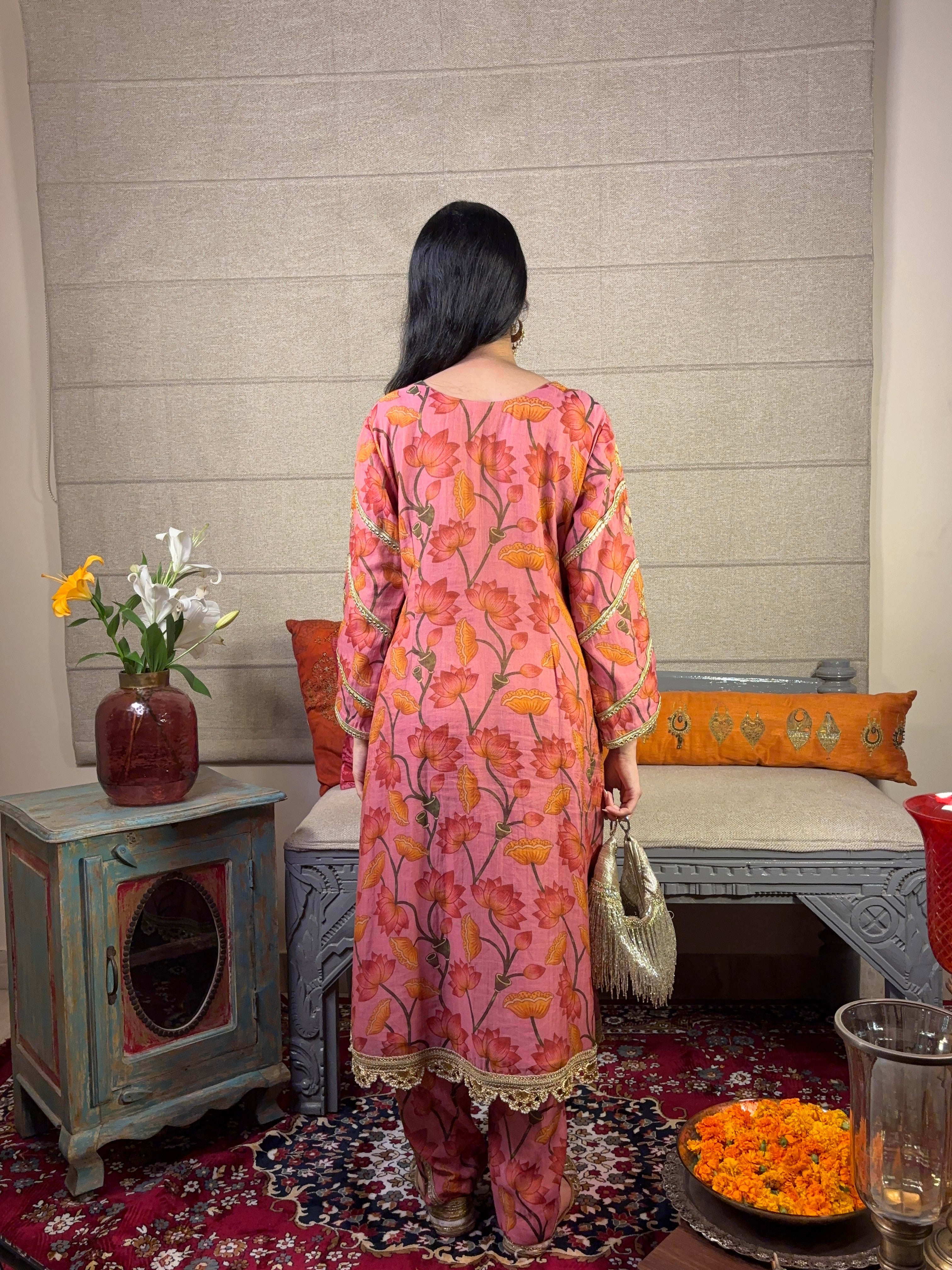 Floral Tucks Kurta