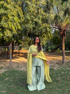 Soft Sage Sharara Set