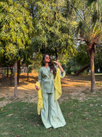Soft Sage Sharara Set