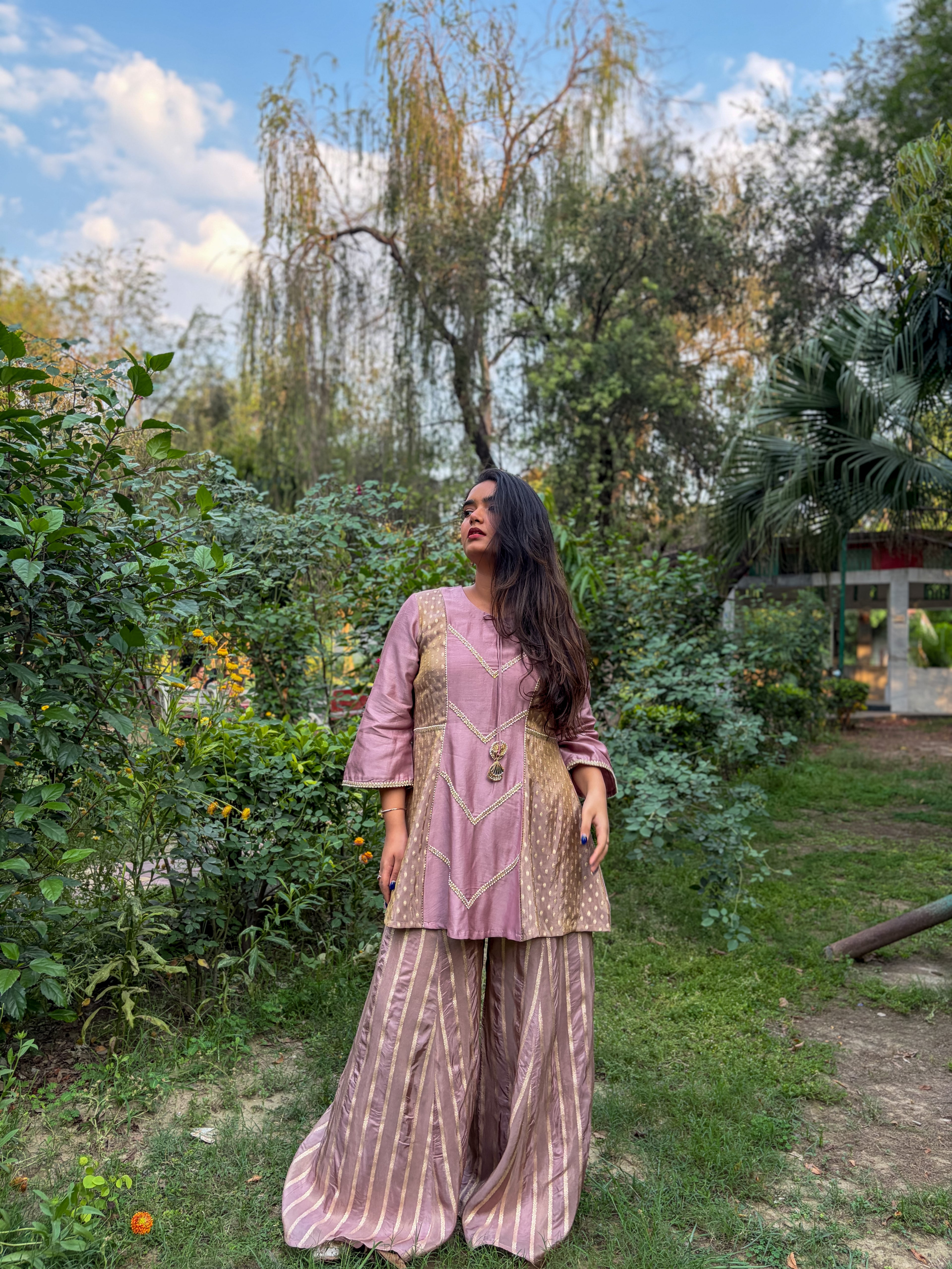 Old Rose Sharara Set