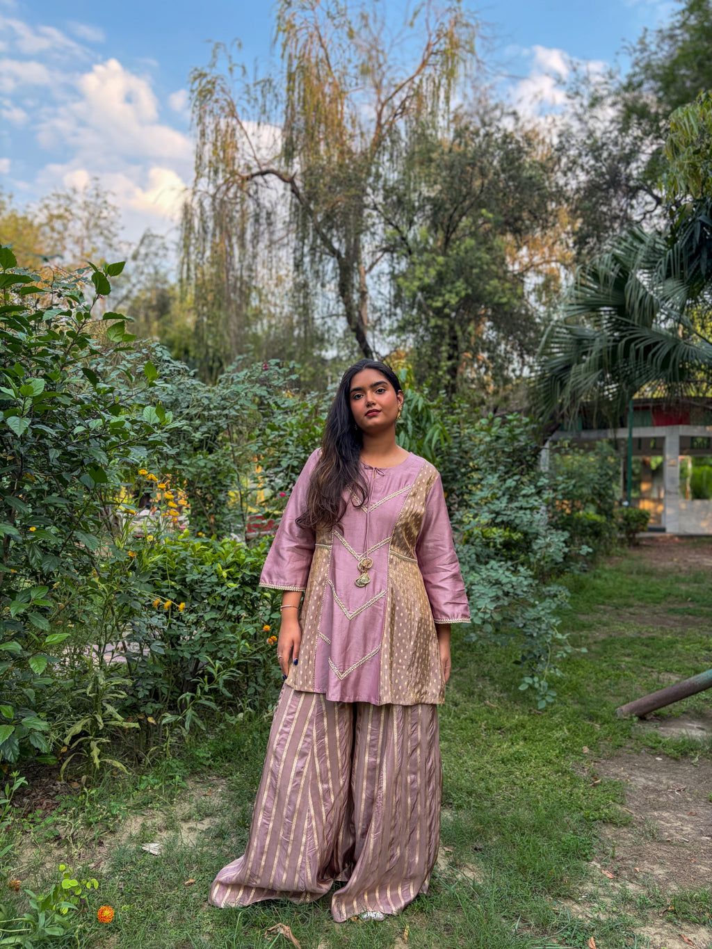 Old Rose Sharara Set
