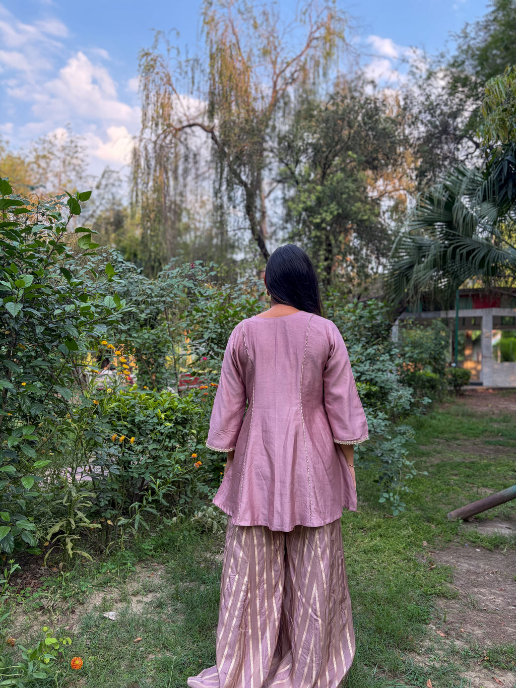 Old Rose Sharara Set